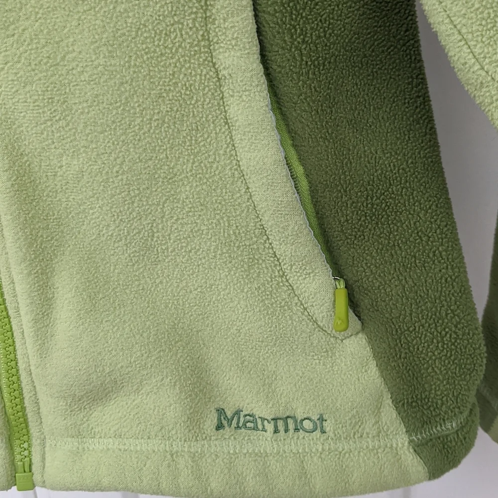 Marmot Two-Tone Green Polartec Fleece Zip Up Jacket - Picture 8 of 9